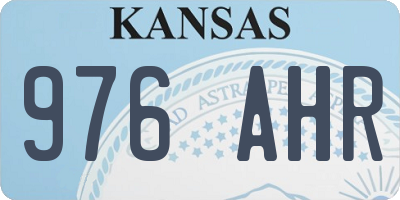 KS license plate 976AHR