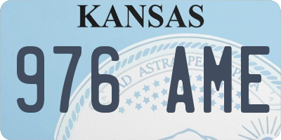 KS license plate 976AME