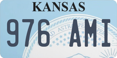 KS license plate 976AMI