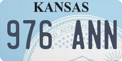 KS license plate 976ANN