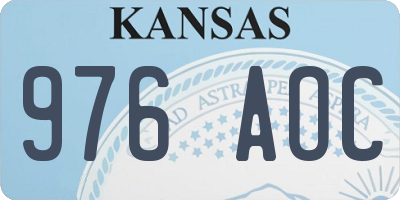 KS license plate 976AOC