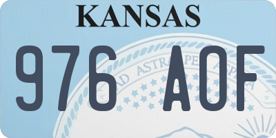KS license plate 976AOF