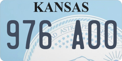 KS license plate 976AOO