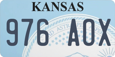 KS license plate 976AOX