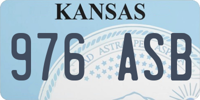 KS license plate 976ASB