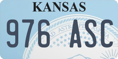 KS license plate 976ASC