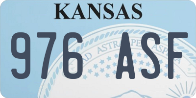 KS license plate 976ASF