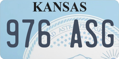 KS license plate 976ASG