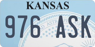 KS license plate 976ASK