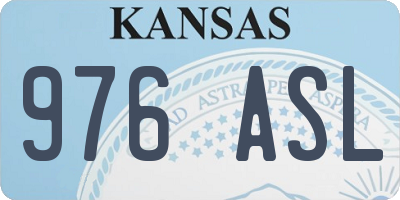 KS license plate 976ASL