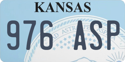 KS license plate 976ASP