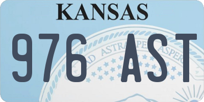 KS license plate 976AST