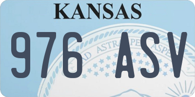 KS license plate 976ASV
