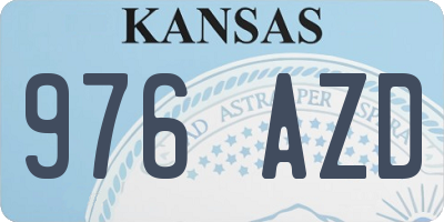 KS license plate 976AZD