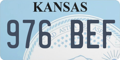 KS license plate 976BEF