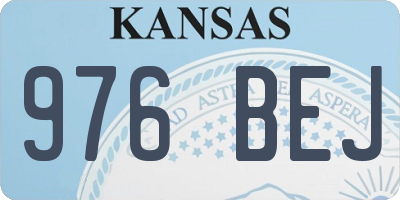KS license plate 976BEJ