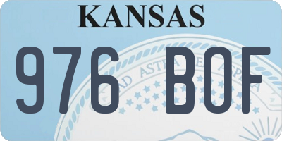 KS license plate 976BOF