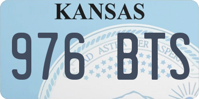 KS license plate 976BTS