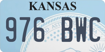 KS license plate 976BWC