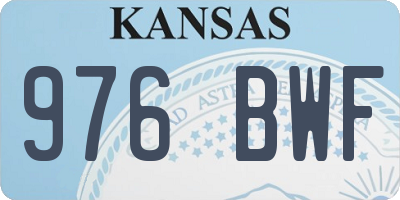 KS license plate 976BWF