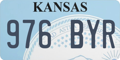 KS license plate 976BYR