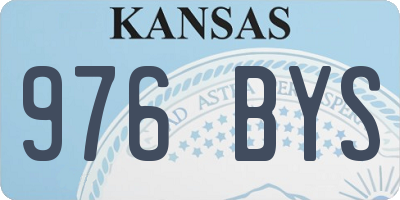 KS license plate 976BYS