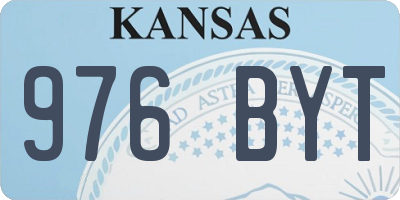 KS license plate 976BYT