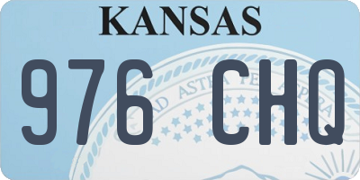 KS license plate 976CHQ