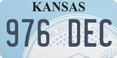 KS license plate 976DEC