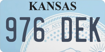 KS license plate 976DEK