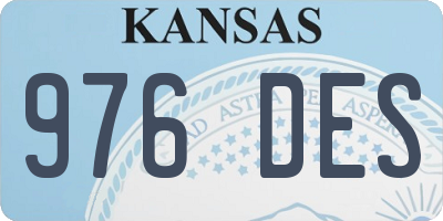 KS license plate 976DES
