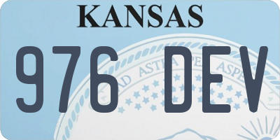 KS license plate 976DEV