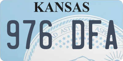 KS license plate 976DFA