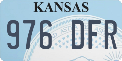 KS license plate 976DFR