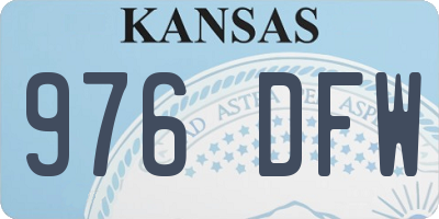 KS license plate 976DFW