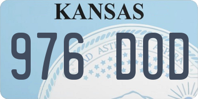 KS license plate 976DOD