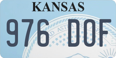 KS license plate 976DOF
