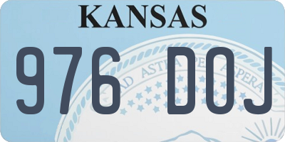 KS license plate 976DOJ