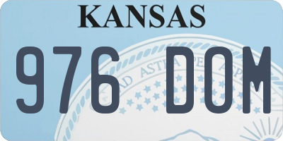 KS license plate 976DOM