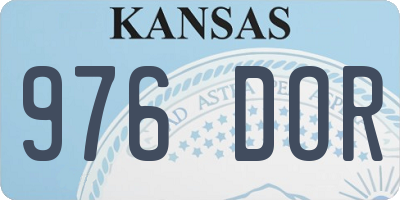 KS license plate 976DOR