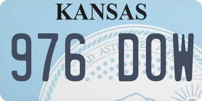 KS license plate 976DOW