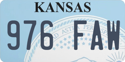 KS license plate 976FAW
