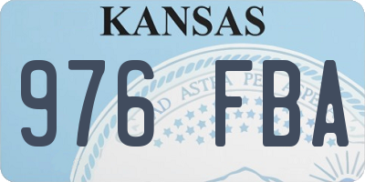 KS license plate 976FBA