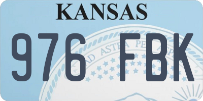 KS license plate 976FBK