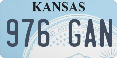 KS license plate 976GAN