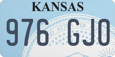 KS license plate 976GJO