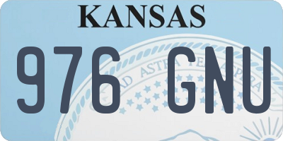 KS license plate 976GNU