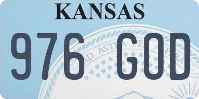 KS license plate 976GOD
