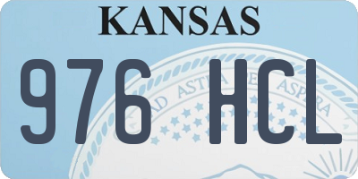 KS license plate 976HCL