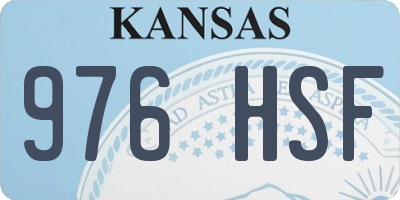 KS license plate 976HSF